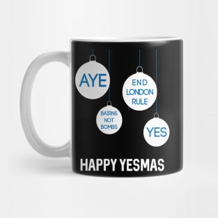 White Happy Yesmas Christmas Decoration Bauble Design Mug